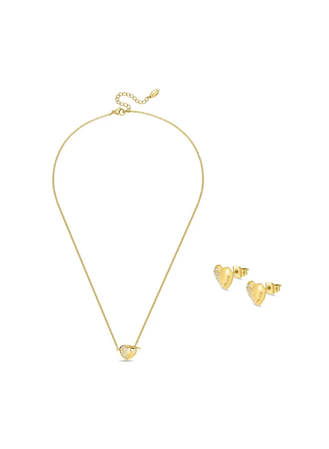 POLICE Hearstone Pendant Necklace & Stud Earrings Gift Set for Women